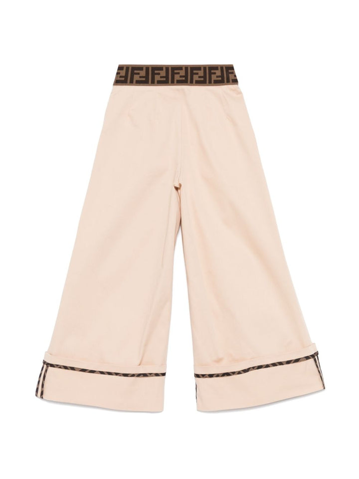 Pantalone beige sabbia per bambina JFF350ADEH F1P2P Fendi Kids 