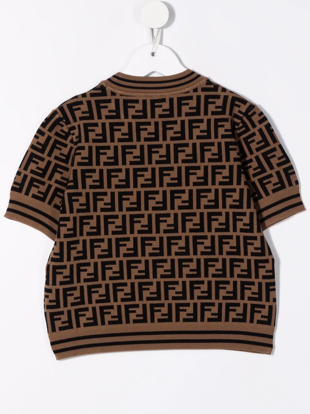 Top marrone per bambina con logo JFG069AEYD F15B6 Fendi Kids 