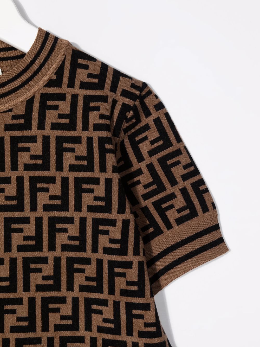 Top marrone per bambina con logo JFG069AEYD F15B6 Fendi Kids 