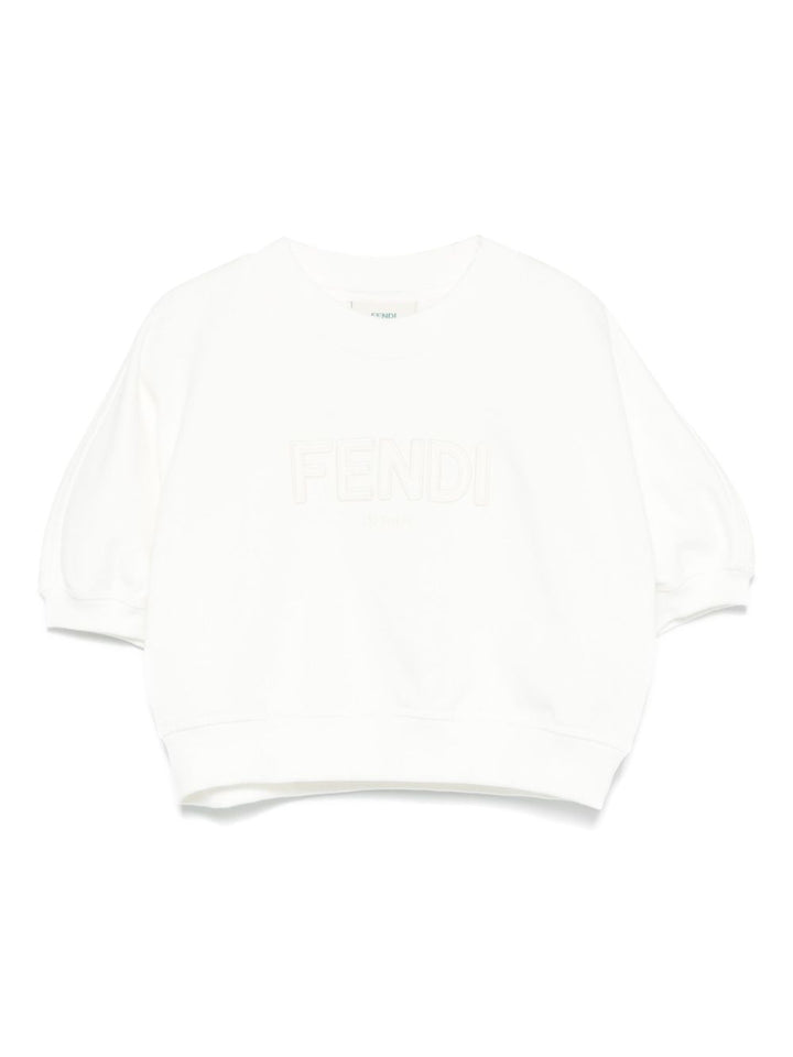 Felpa bianca per bambina JFH1545V0 F0TU9 Fendi Kids 