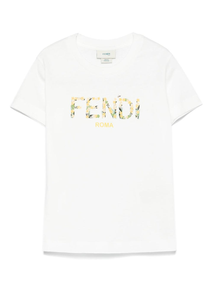 T-shirt bianca per bambino JFI3757AJ F1SP9 Fendi Kids 
