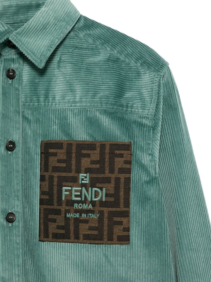 Camicia turchese-verde per bambino JMC183ARST F1QYE Fendi Kids 