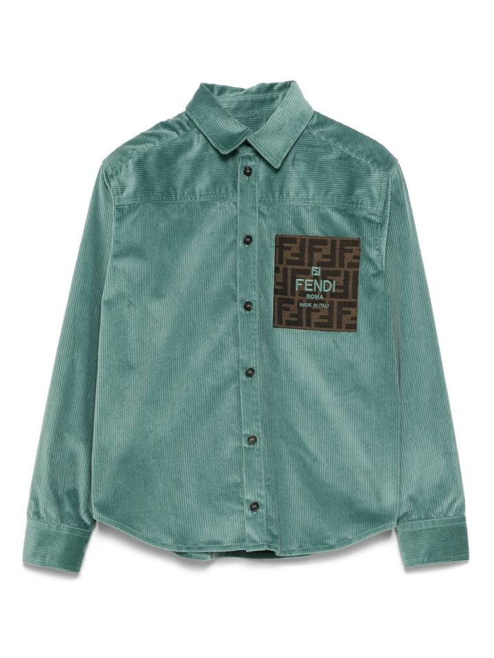 Camicia turchese-verde per bambino JMC183ARST F1QYE Fendi Kids 