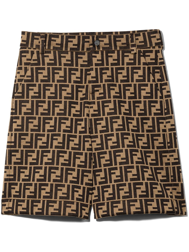 Bermuda marrone per bambino con logo JMF315A6A6 F0E0X Fendi Kids 