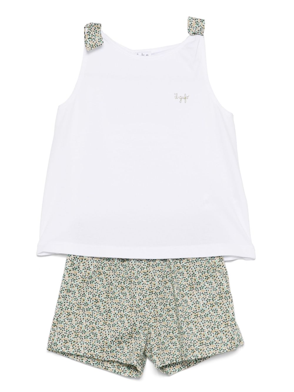 Completo bianco/verde per bambina P25DP528MF032 0157 Il Gufo 