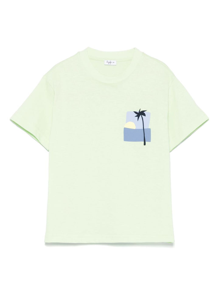 T-shirt verde chiaro per bambino P25TS468MF001 5249 Il Gufo 