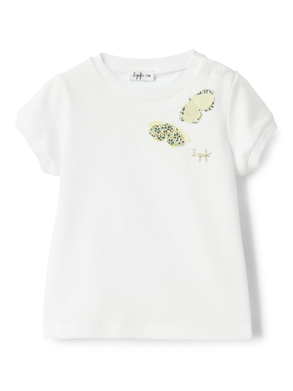 T-shirt bianca per bambina P25TS471MF001 0157 Il Gufo 