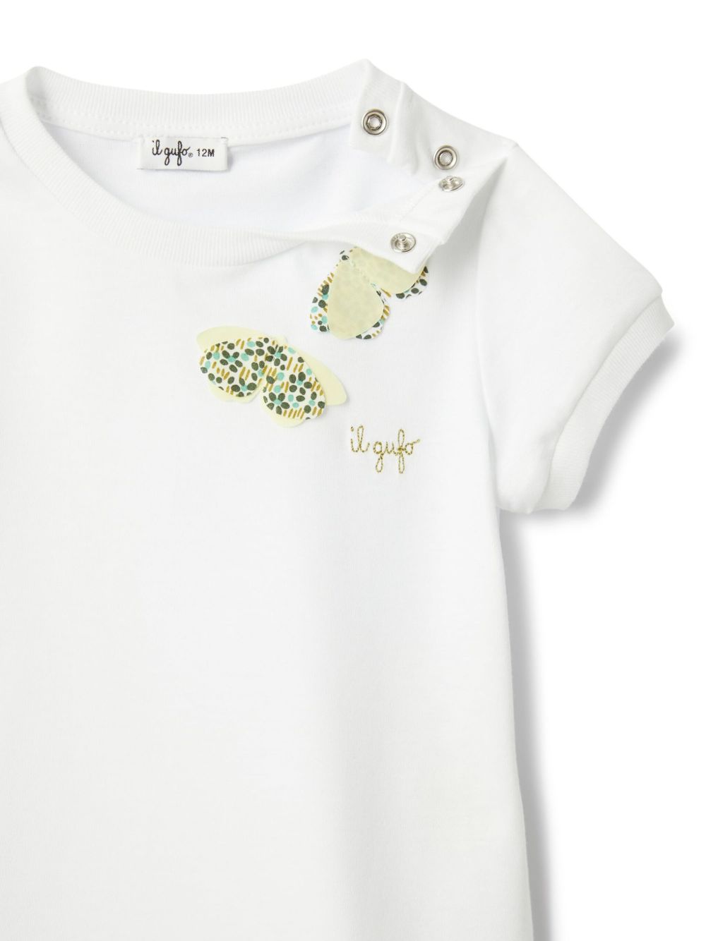 T-shirt bianca per bambina P25TS471MF001 0157 Il Gufo 