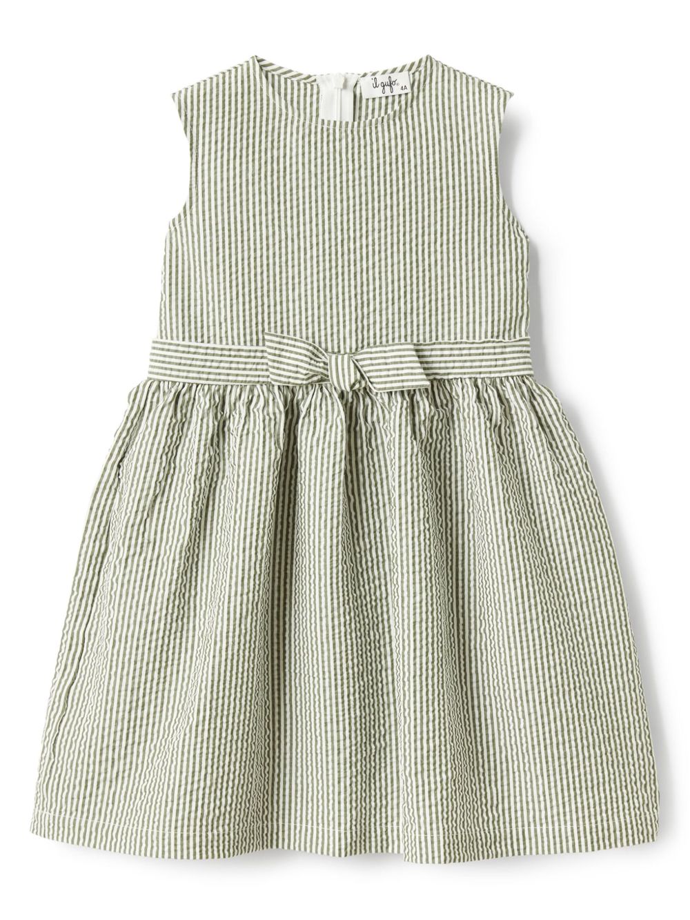 Abito verde per bambina P25VA332C1080 562 Il Gufo 