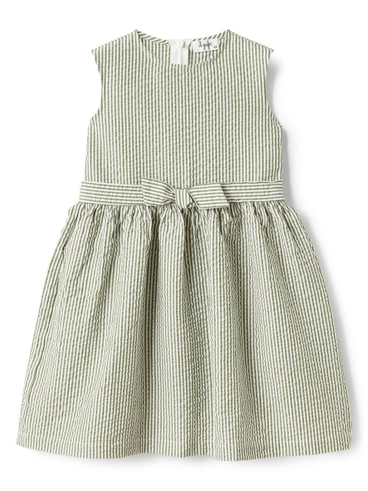 Abito verde per bambina P25VA332C1080 562 Il Gufo 