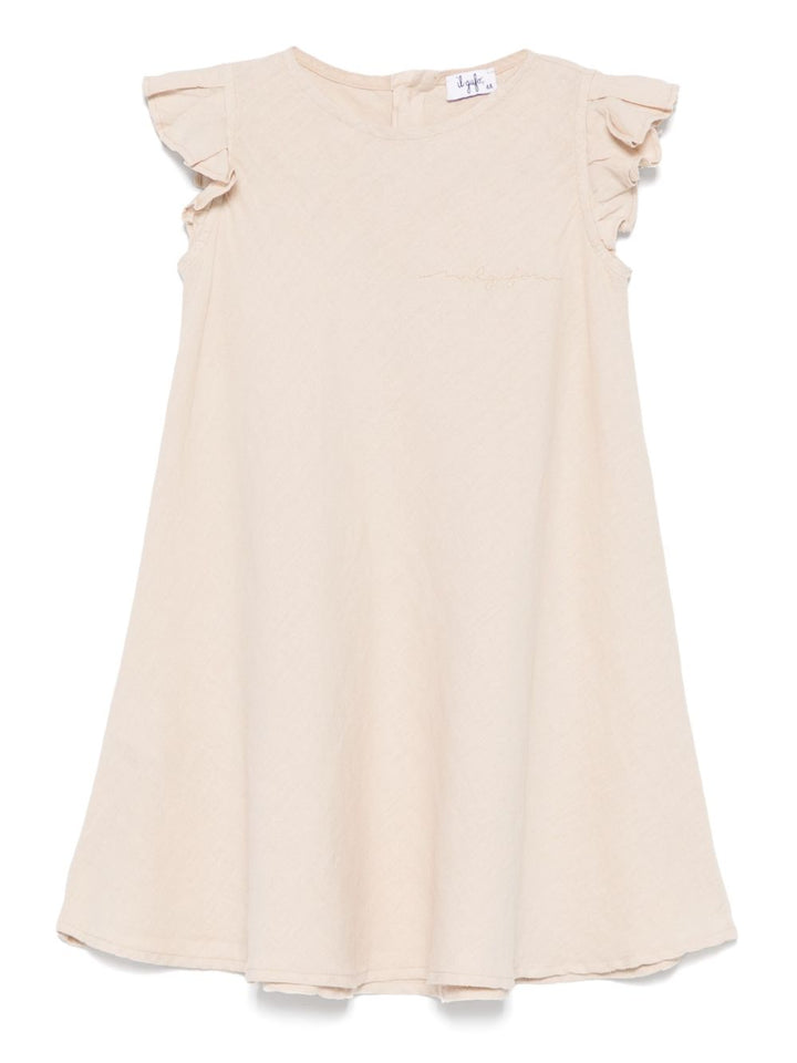Abito beige chiaro per bambina P25VM778L6006 126 Il Gufo 
