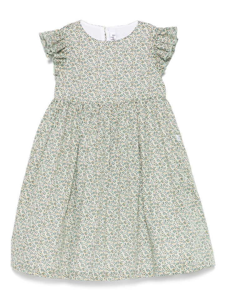 Abito verde foresta per bambina P25VM791C4139 577 Il Gufo 