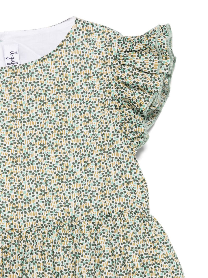 Abito verde foresta per bambina P25VM791C4139 577 Il Gufo 