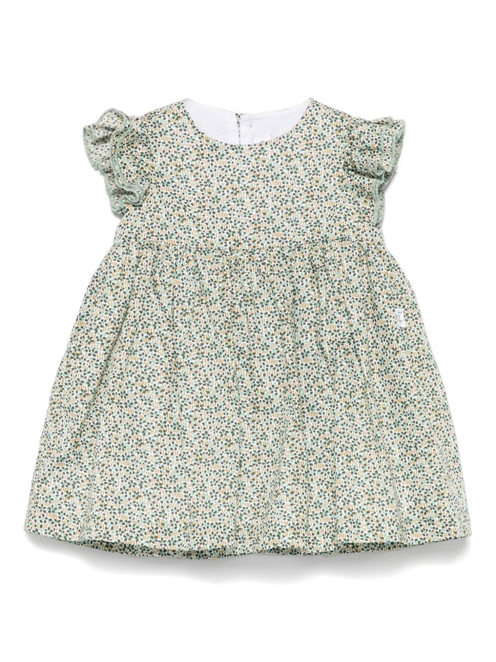 Abito verde per neonata P25VM791C4139K 577 Il Gufo 