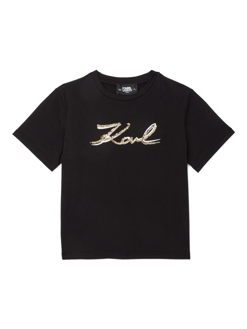 T-shirt nera per bambina Z30485 09B Karl Lagerfeld Kids 