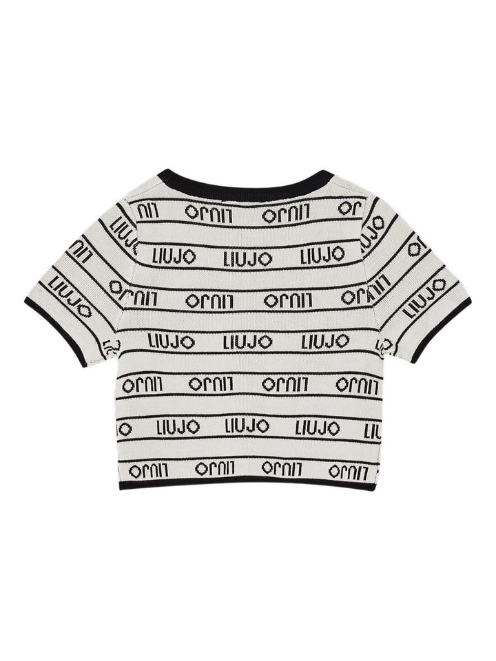 Top bianco/nero per bambina GA5076MS49I M9066 Liu Jo 