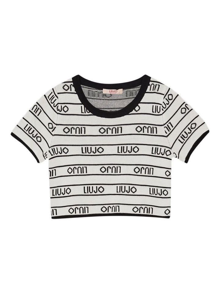 Top bianco/nero per bambina GA5076MS49I M9066 Liu Jo 