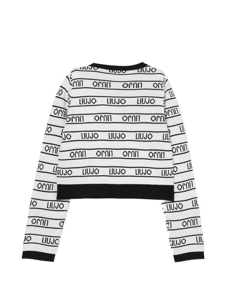 Cardigan bianco/nero per bambina GA5205MS49I M9066 Liu Jo 