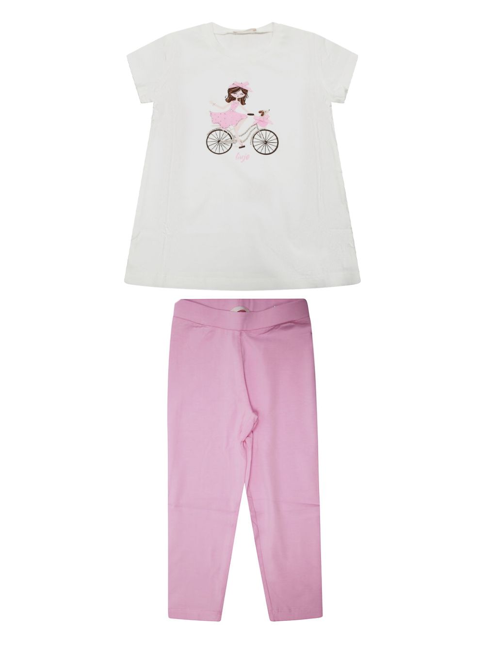 Completo bianco/rosa per bambina KA5019J5003 C3570 Liu Jo 
