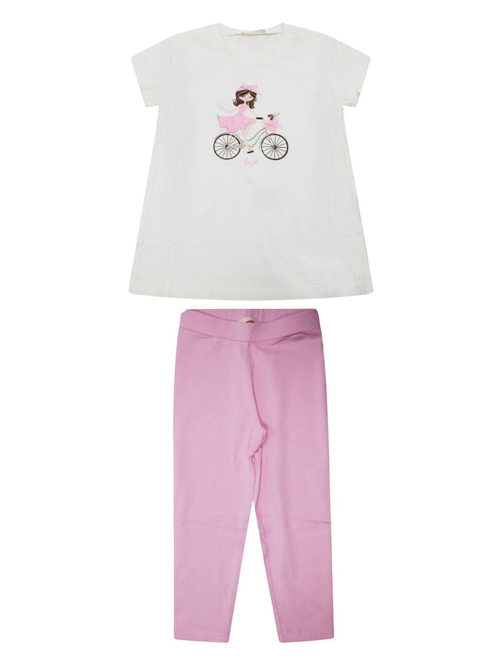 Completo bianco/rosa per bambina KA5019J5003 C3570 Liu Jo 