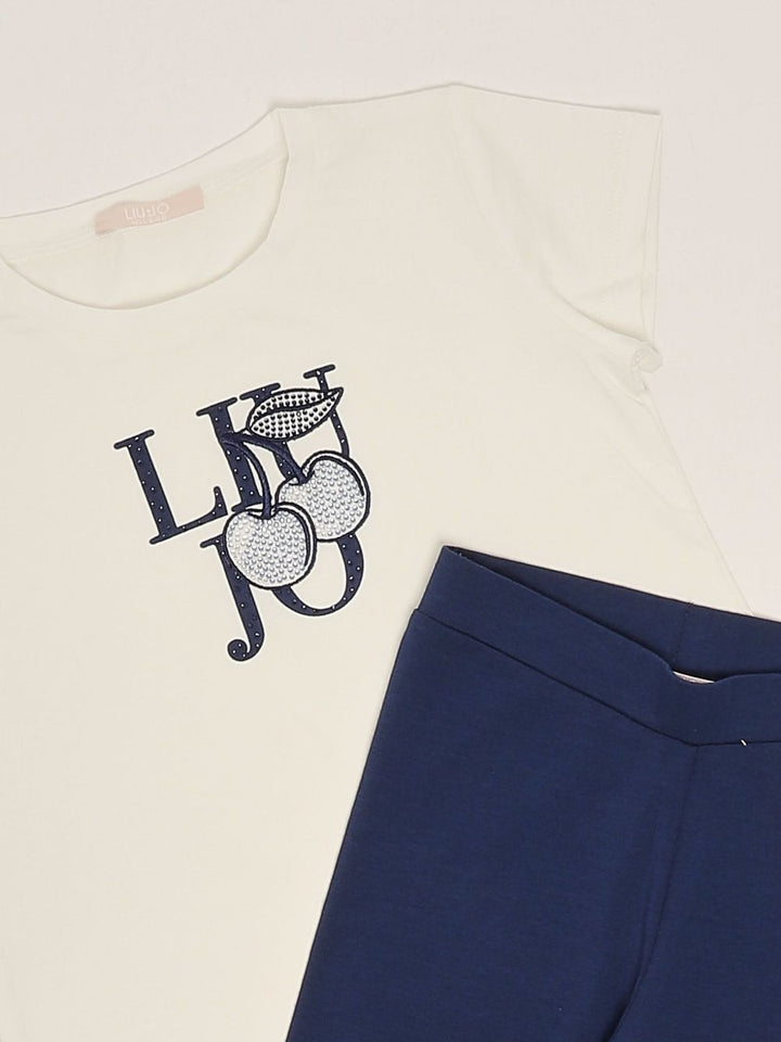 Completo bianco/blu per bambina KA5019J5003 C3588 Liu Jo 