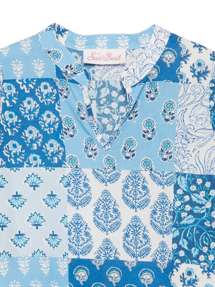 Abito blu ceruleo per bambina JUM001 00380H MC2 Saint Barth Kids 