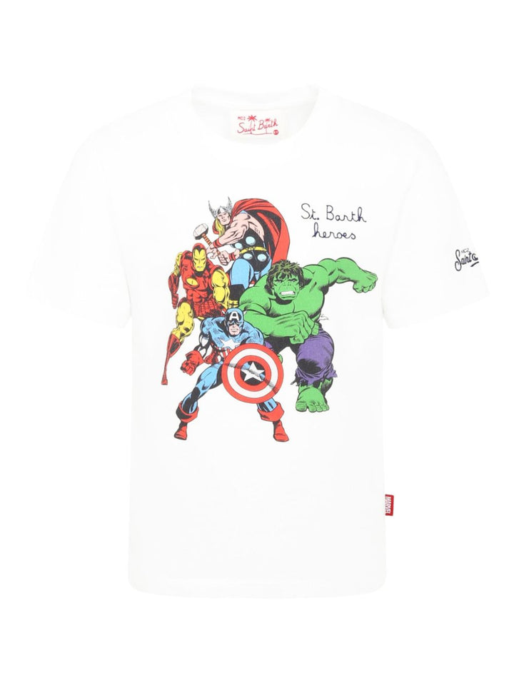 T-shirt bianco per bambino con stampa TSH0001 01188H MC2 Saint Barth Kids 