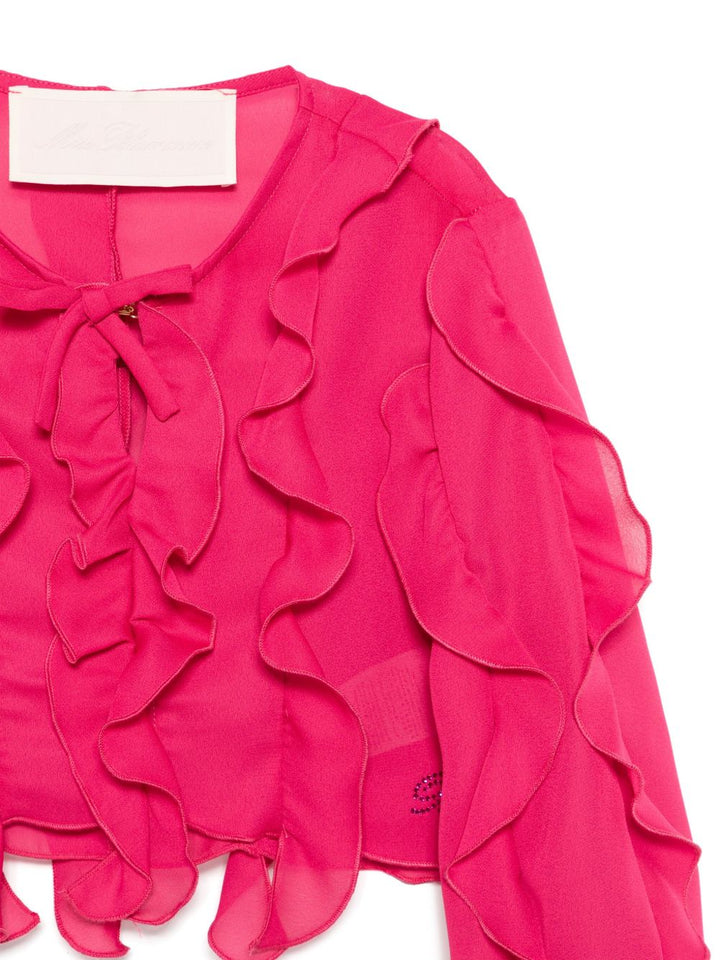 Camicia rosa intenso per bambina BFCA0080GA016 3362 Miss Blumarine 
