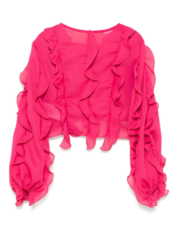 Camicia rosa intenso per bambina BFCA0080GA016 3362 Miss Blumarine 