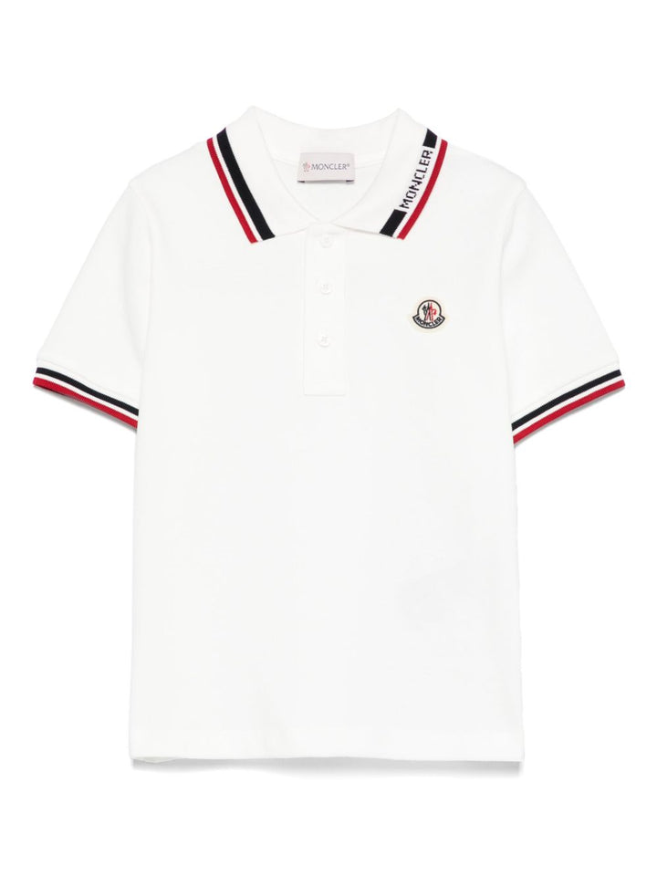 Polo bianca per bambino 9548A0001289ALK 034 Moncler Kids 