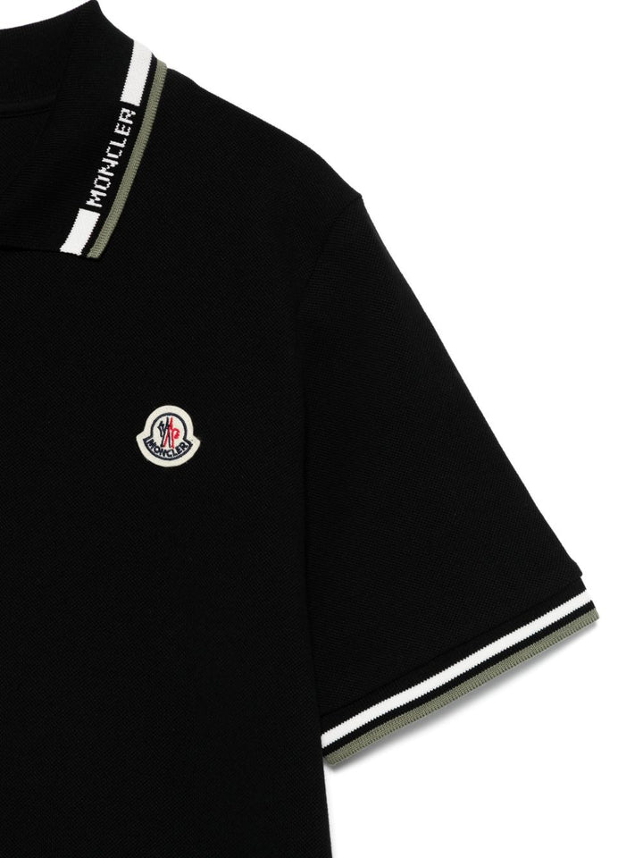 Polo nera per bambino 9548A0001289ALK 999 Moncler Kids 