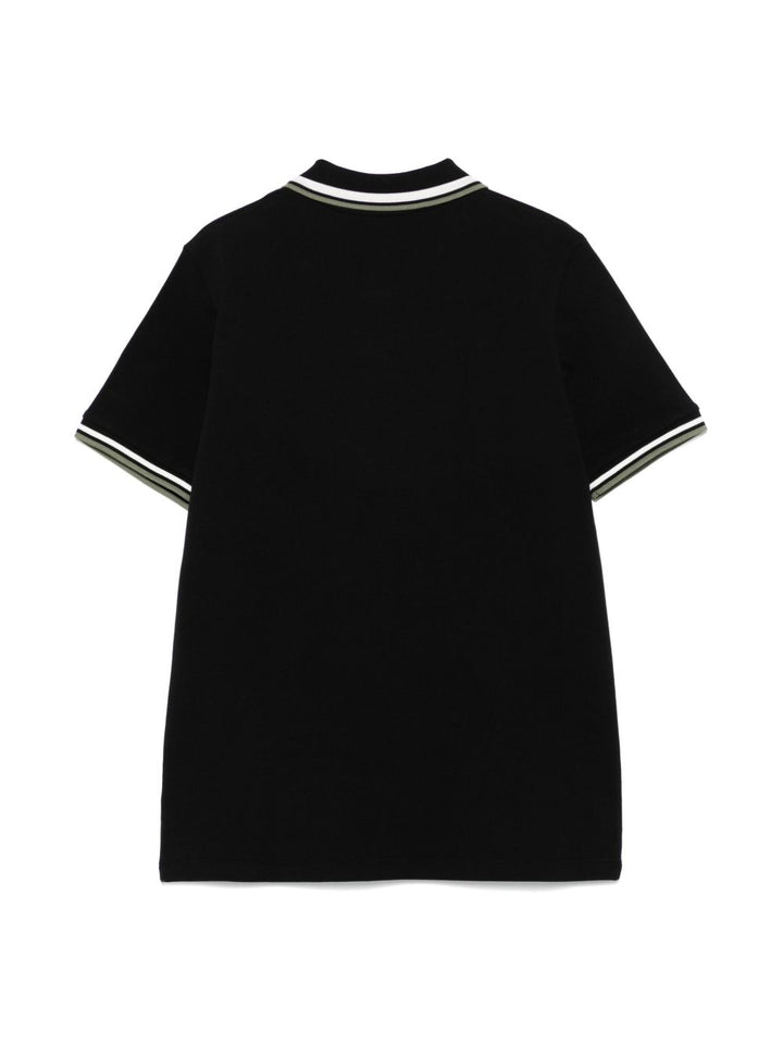 Polo nera per bambino 9548A0001289ALK 999 Moncler Kids 
