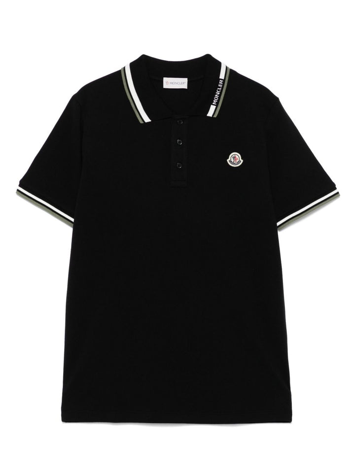 Polo nera per bambino 9548A0001289ALK 999 Moncler Kids 