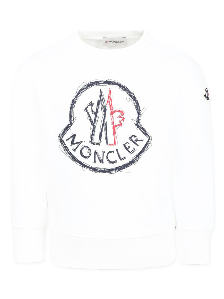 Felpa bianca per bambino 9548G0000389AKM 034 Moncler Kids 