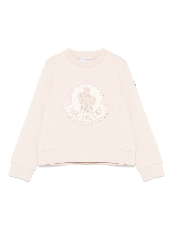 Felpa rosa polvere per bambina 9548G0000889AKM 51N Moncler Kids 