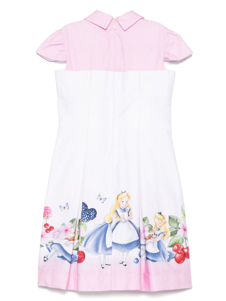 Abito rosa/bianco per bambina 11E9205669 9990 Monnalisa Kids 