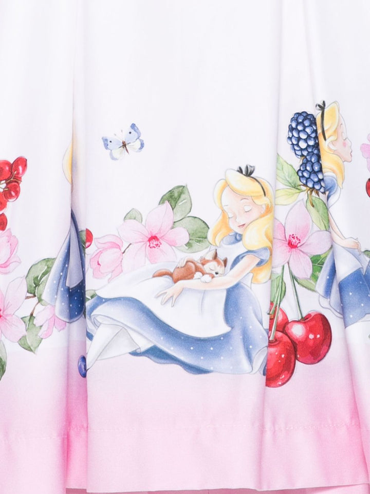 Abito rosa/bianco per bambina 11E9205669 9990 Monnalisa Kids 