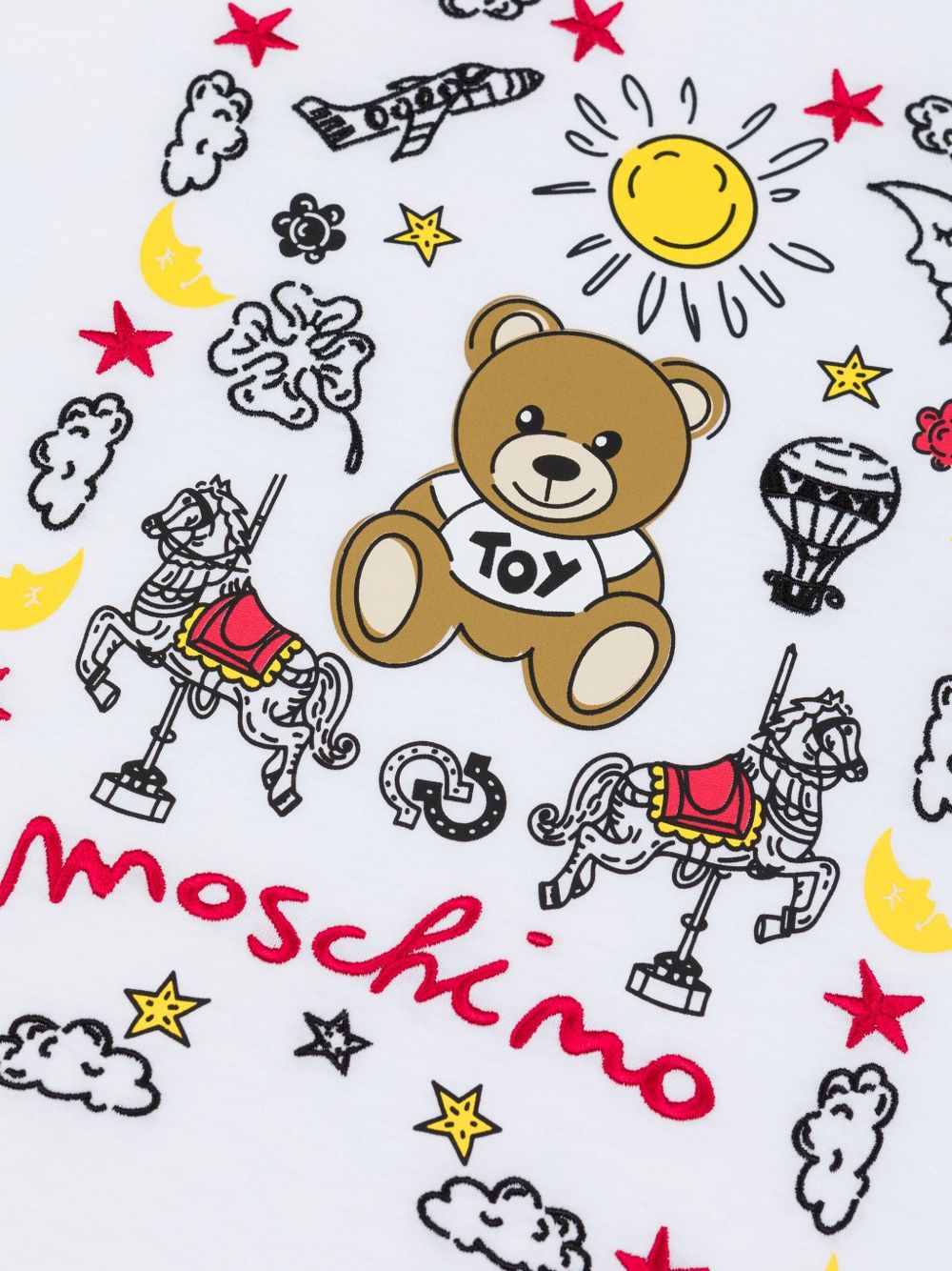 T-shirt bianco per bambino HNM050LAA23 10101 Moschino Kids 