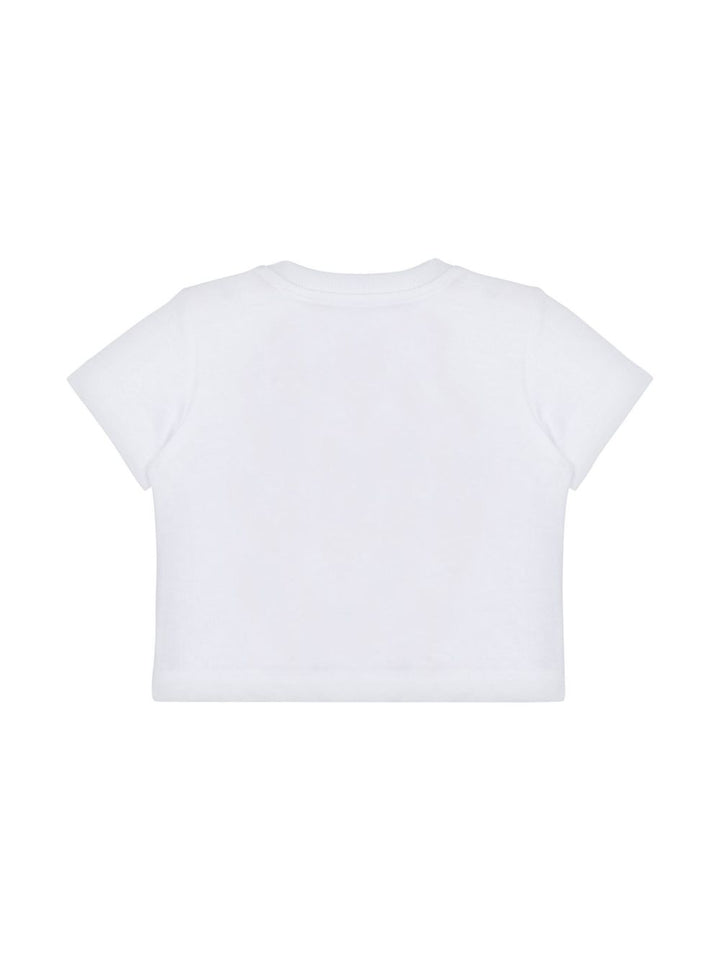 T-shirt bianca per neonato MMM047LAA23 10101 Moschino Kids 