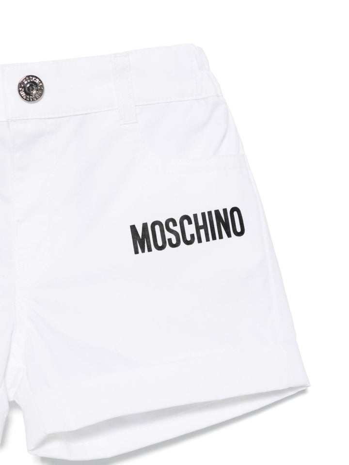 Bermuda bianca per neonata MUQ01JLLA03 10101 Moschino Kids 