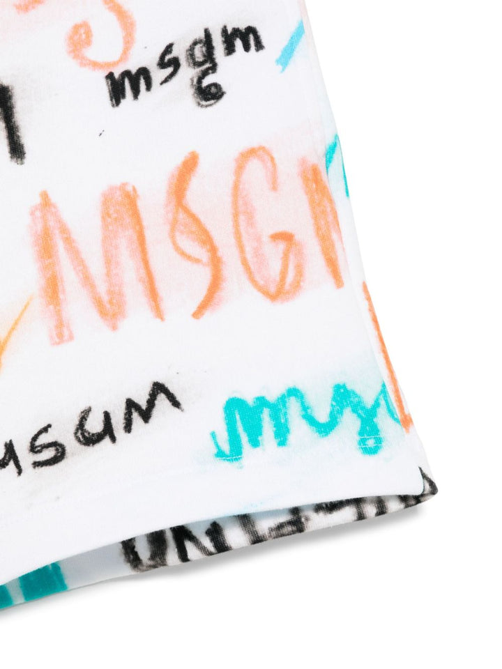 Pantalone bianco/multicolor per bambino S5MSJBBE282 001 Msgm Kids 