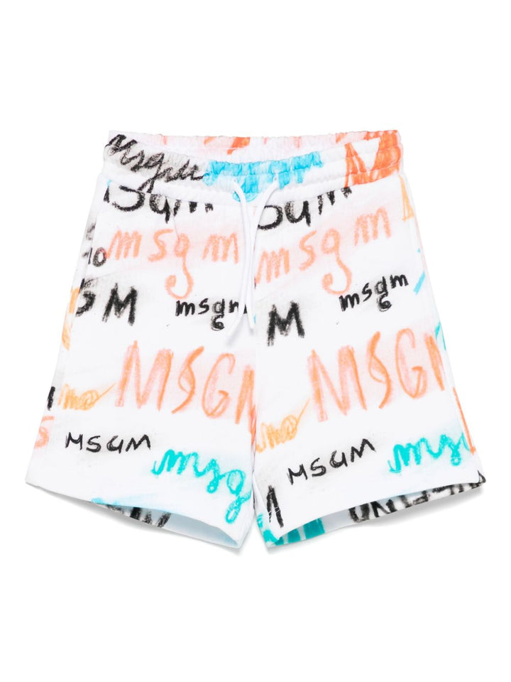 Pantalone bianco/multicolor per bambino S5MSJBBE282 001 Msgm Kids 