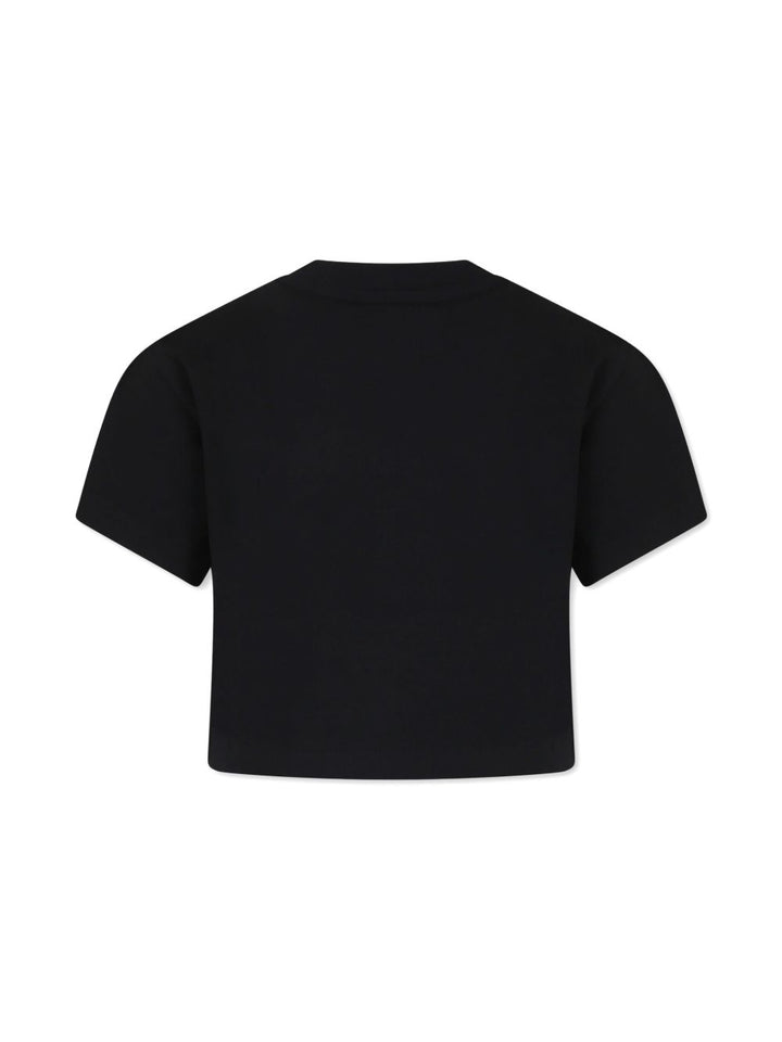 T-shirt nera per bambina KFTS001CJE010 N000 Pinko Kids 