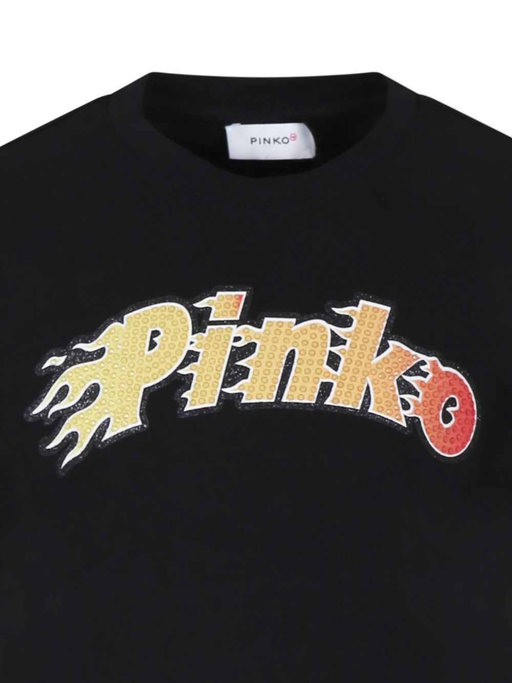 T-shirt nera per bambina KFTS001CJE010 N000 Pinko Kids 