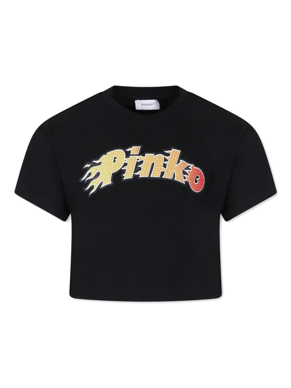 T-shirt nera per bambina KFTS001CJE010 N000 Pinko Kids 