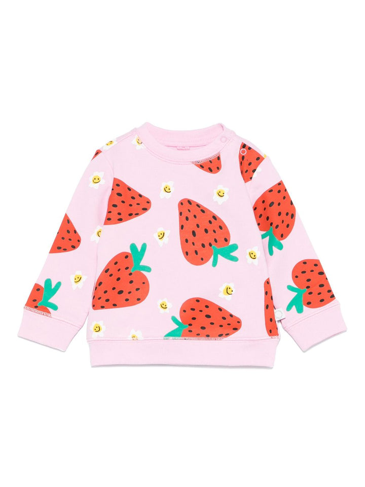 Felpa rosa con stampa per neonata TW4060Z2727 51CMC Stella McCartney Kids 