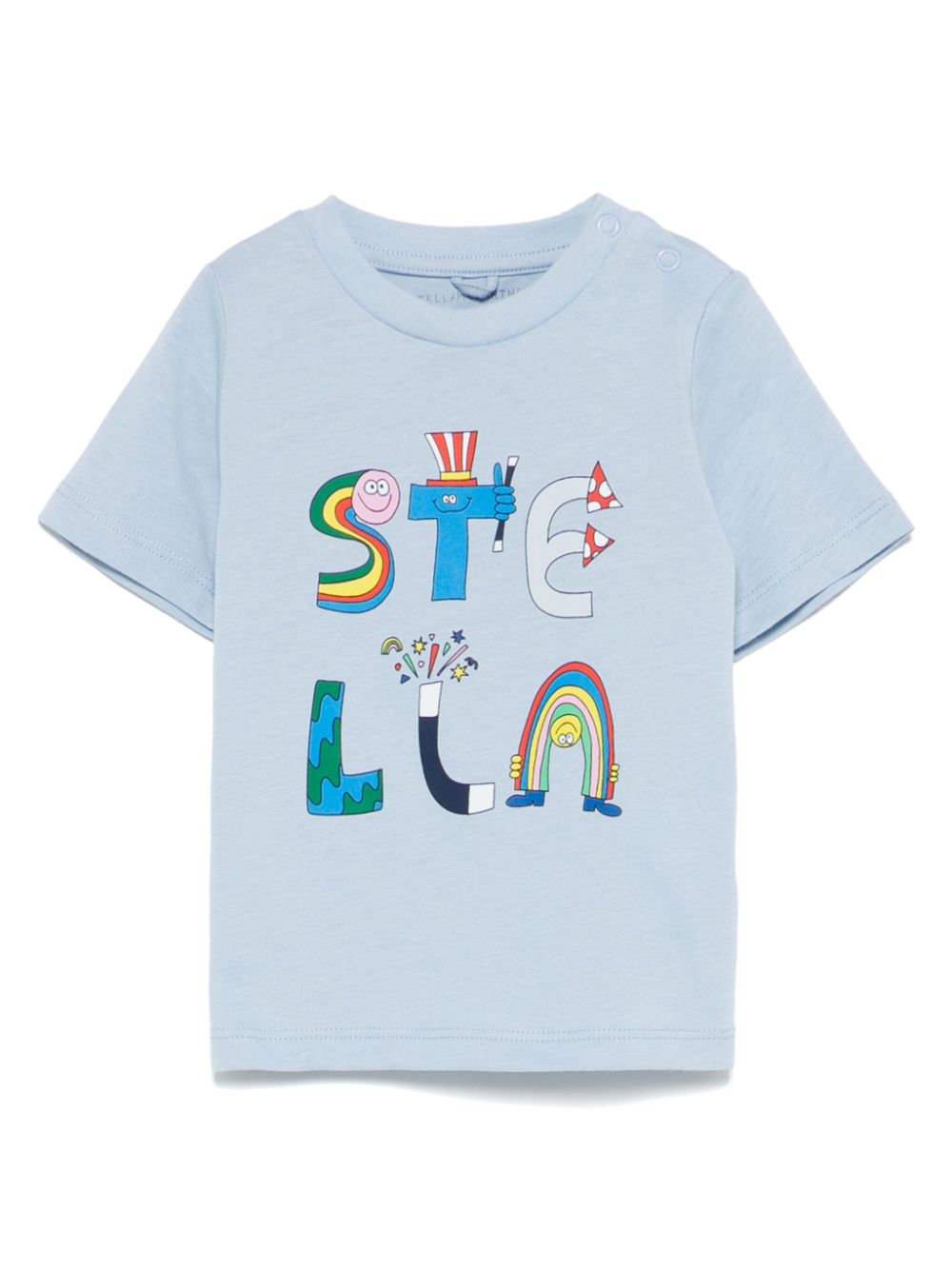 T-shirt blu pastello per neonato TW8521Z0434 652 Stella McCartney Kids 