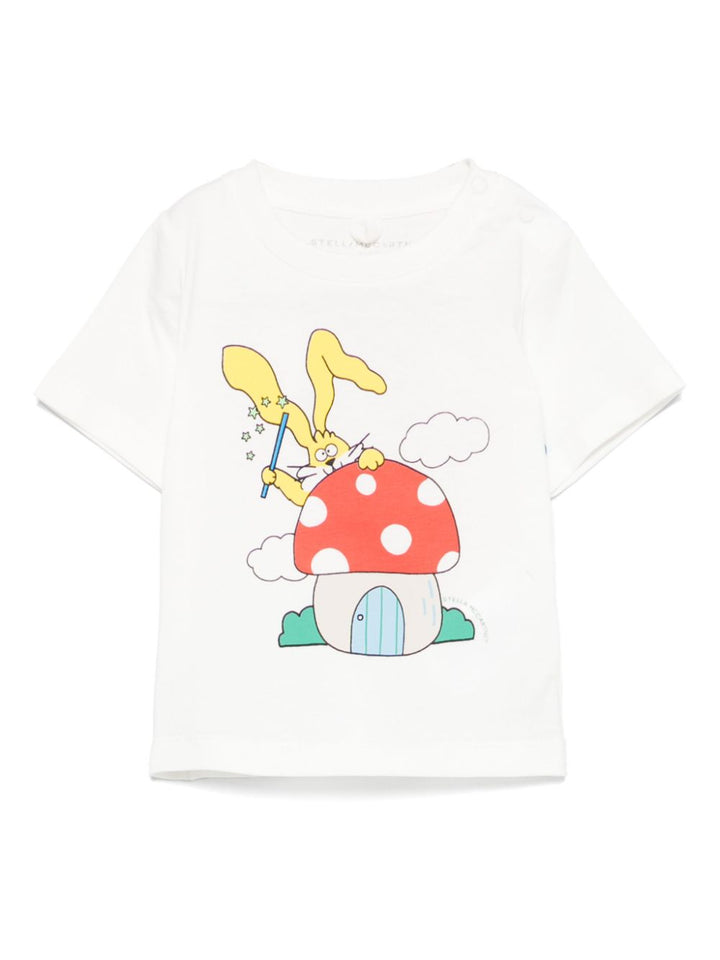 T-shirt bianca con stampa per neonato TW8641Z0434 101 Stella McCartney Kids 