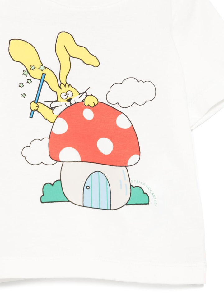T-shirt bianca con stampa per neonato TW8641Z0434 101 Stella McCartney Kids 