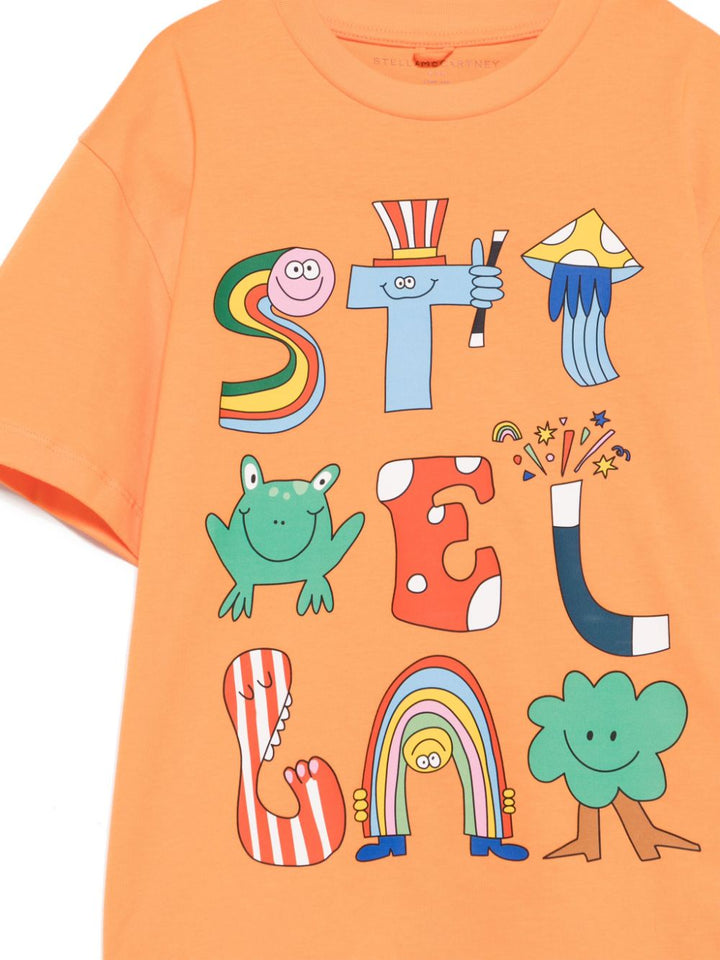T-shirt arancione per bambino TW8Q01Z0434 442 Stella McCartney Kids 